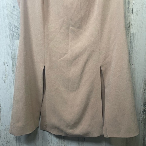 Chico’s Black Label Womens Size 0 US 4 Tan High Slit Crepe Tunic Blouse Top - Picture 3 of 8